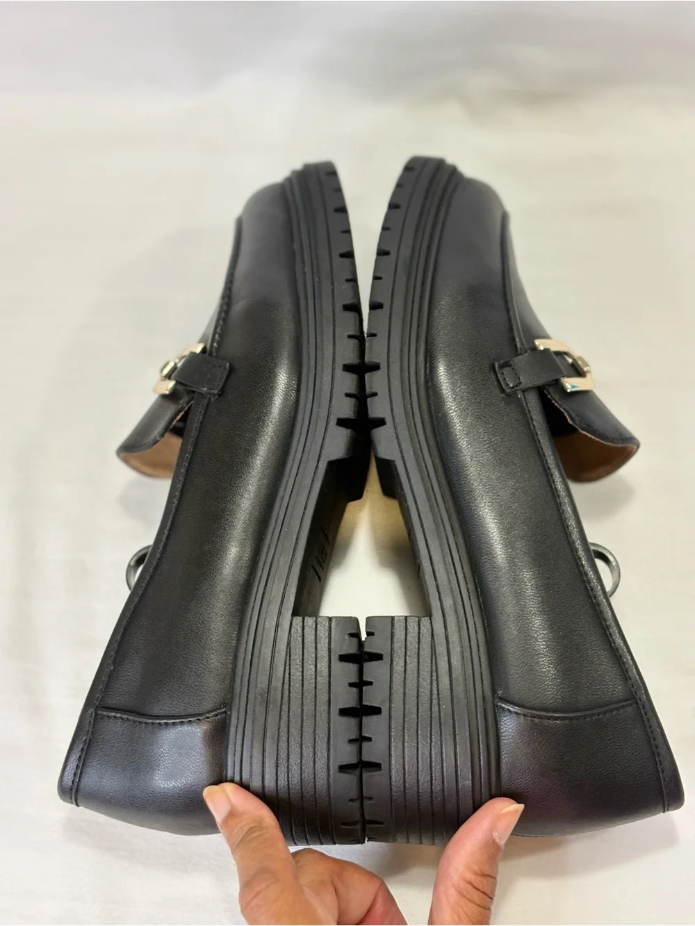 RACHEL ZOE “Mila” Black Lug Sole Bit Loafers SZ 6.5 EUC $65
